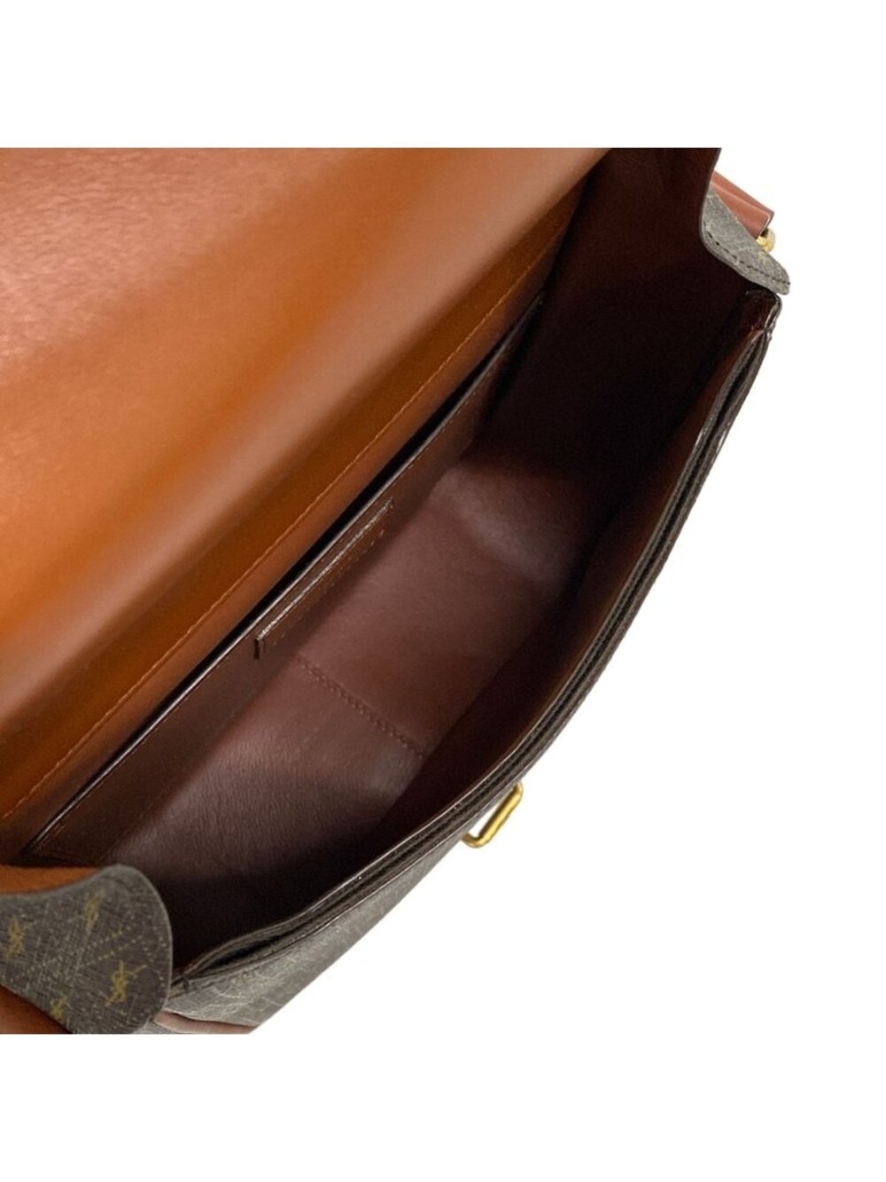 Saint Laurent Paris Shoulder Bag Monogram Satchel Dark Brown Leather - Picture 7 of 15